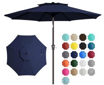 Nix DY All-iron Double-layer Mid-column Umbrella 9-8-38-navy Blue (Option: Navy Blue9 FT)